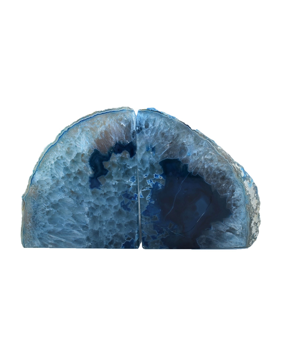 Nature's Decorations - Premium Agate Large Bookends In Blue