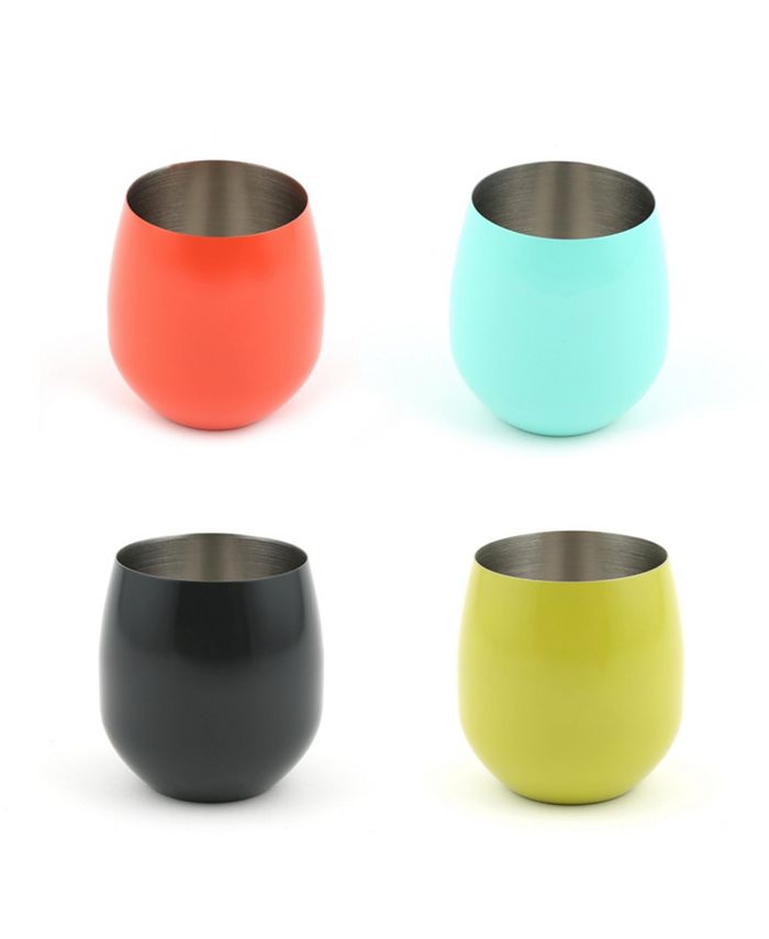 Cambridge Fiesta 20oz Stemless Wine Glasses, Set of 4 Poppy