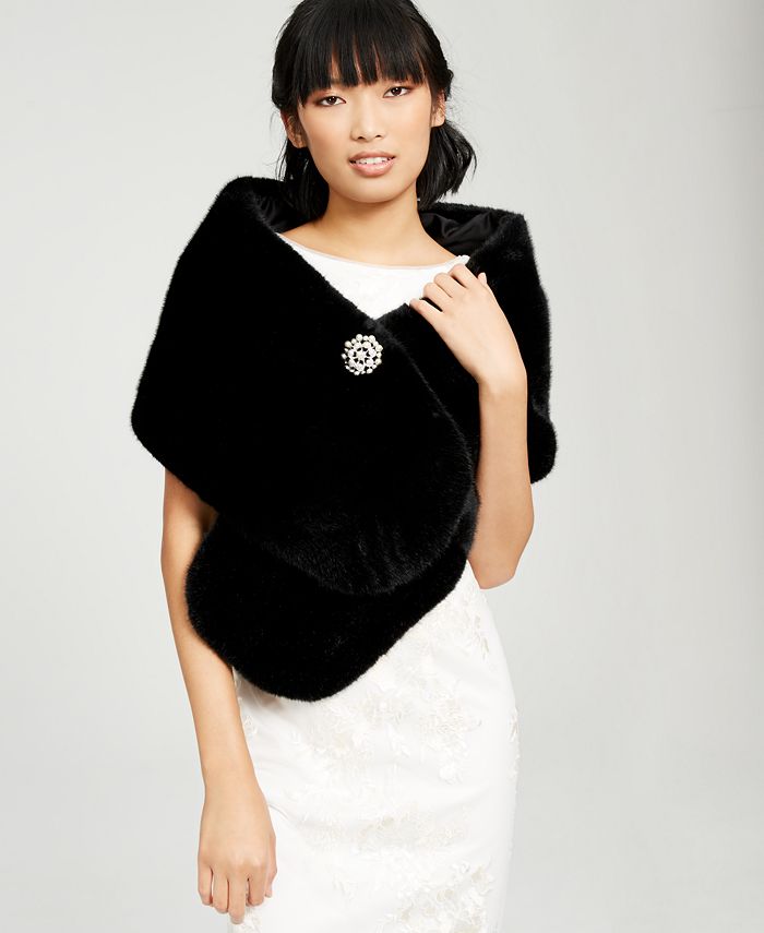 Adrianna Papell - Faux-Fur Embellished Shawl