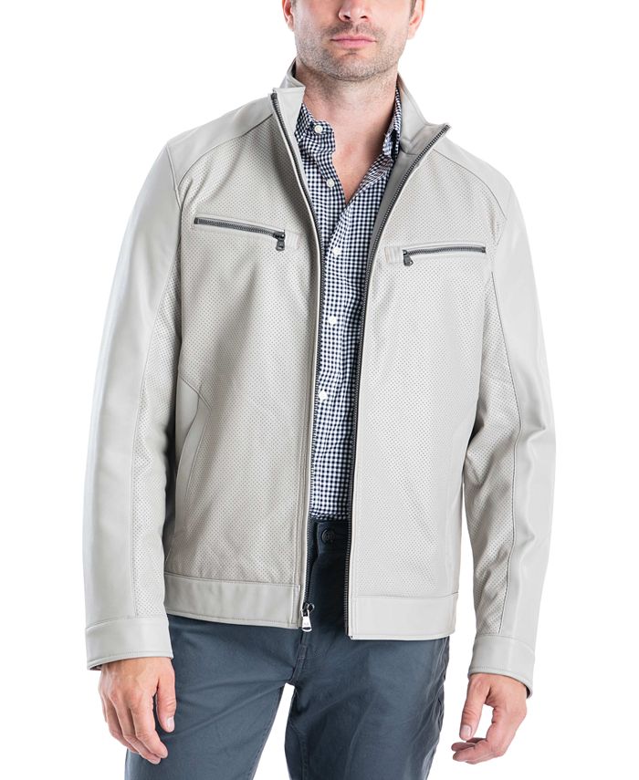 Michael Kors Michael Kors Men's Perforated FauxLeather Moto Jacket