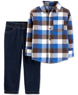 baby boy flannel outfit