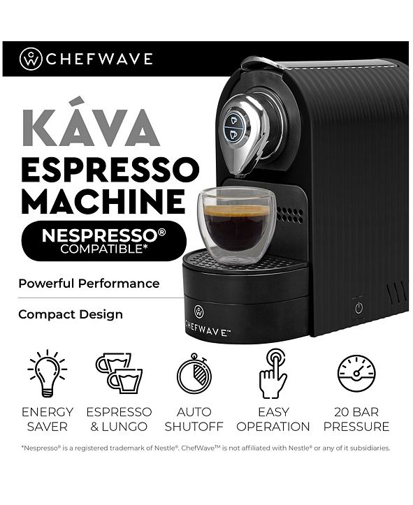ChefWave Kava Mini Espresso Machine for Nespresso ...