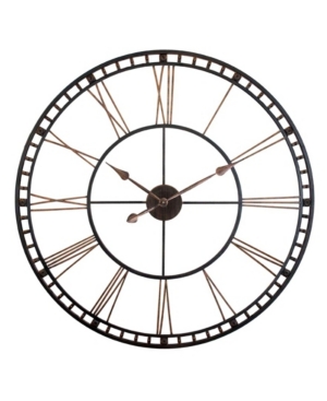 Infinity Instruments Round Wall Clock In Brown