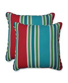 Aruba Stripe 16" x 16" Outdoor Decorative Pillow 2-Pack