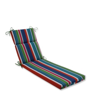Pillow Perfect Printed Outdoor Chaise Lounge Cushion In Multi Stripe