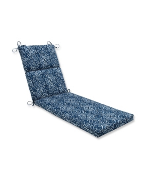 Pillow Perfect Printed Outdoor Chaise Lounge Cushion In Merida Blue