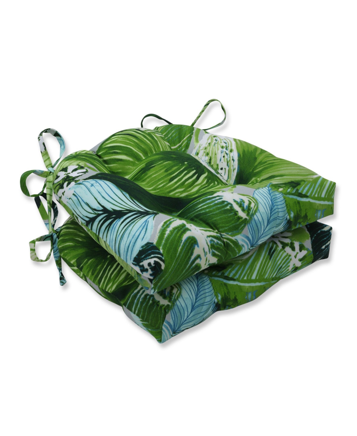 Printed 15" x 16.5" Outdoor Chair Pad Seat Cushions 2-Pack - Floral Multi