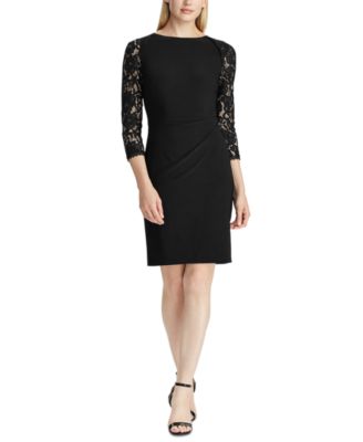 Lauren Ralph Lauren - Petite Jersey Lace-Sleeve Dress