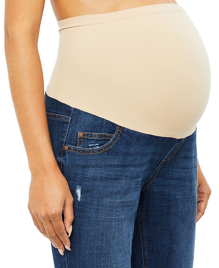 Indigo Blue Maternity Distressed Skinny Jeans - Macy's