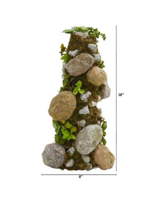 18" Succulent Rock Column