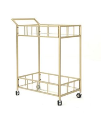Noble House - Fallon Indoor Industrial Bar Cart, Quick Ship