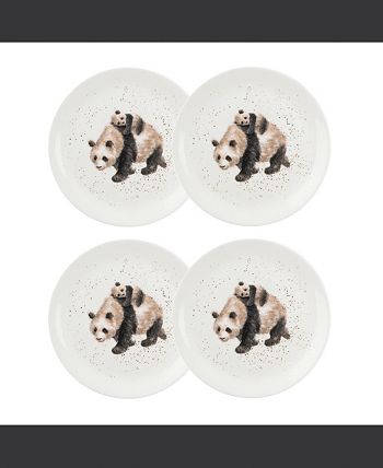 Wrendale Designs Royal Worcester Wrendale Bamboozled Panda Plate Set/4 ...