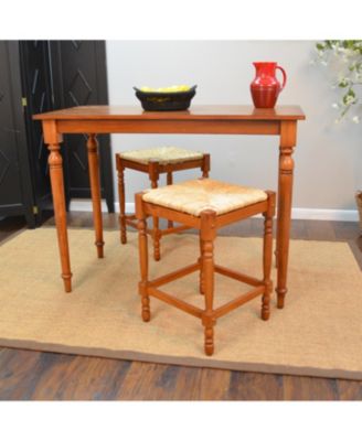 French Country 24" Turned Leg Seat Stool