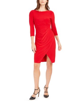 Taylor - Petite Asymmetrical Ruched Sheath Dress