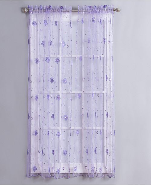 Windham Weavers Clarissa 40 X 63 Sequin Floral Sheer Curtain