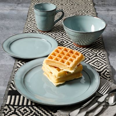 Laurie Gates Valencia Teal 16-Pc. Dinnerware Set - Macy's