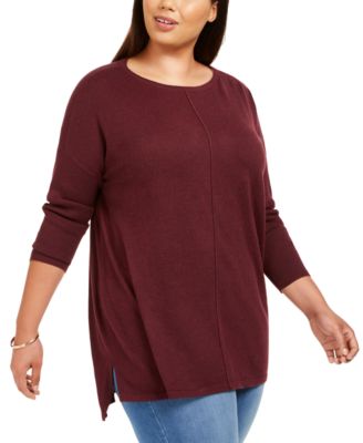 Style & Co - Plus Size Seam-Front Tunic Sweater