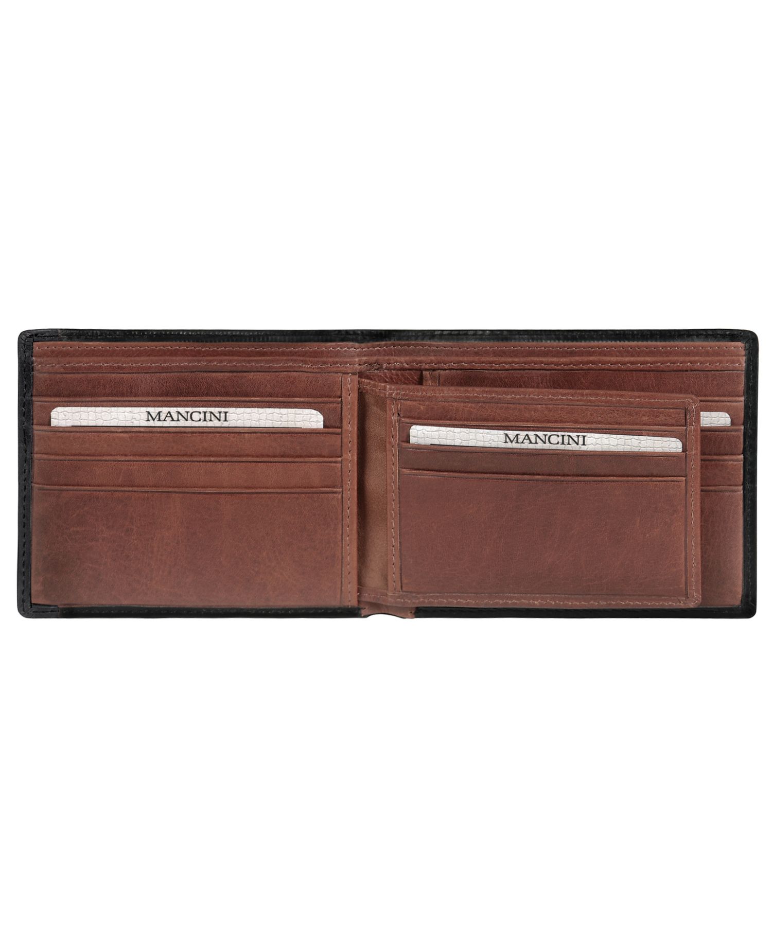 Casablanca Collection Men's RFID Secure Center Billfold with Removable Left Wing Passcase