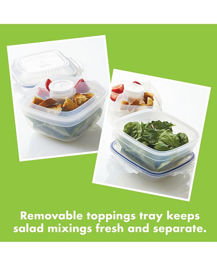 Lock n Lock Easy Essentials 32Oz. On the Go Meals Salad Bowl with Tray