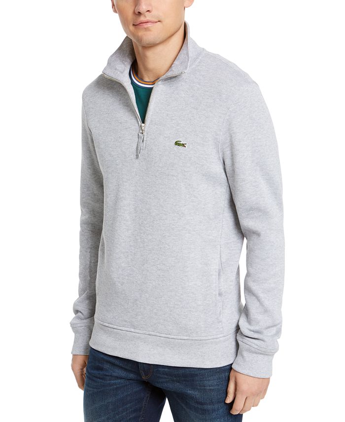 Lacoste Men's French Rib Interlock Quarter-Zip Sweater - Macy's