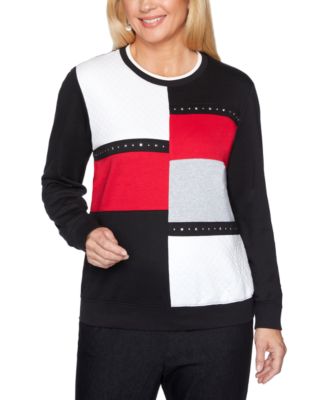 Alfred Dunner - Petite Colorblocked Well Red Top