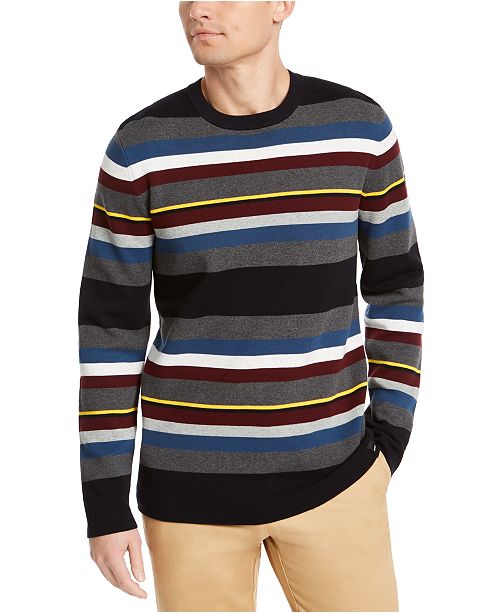 DKNY Men's Roadmap Regular-Fit Stripe Sweater & Reviews - Sweaters ...