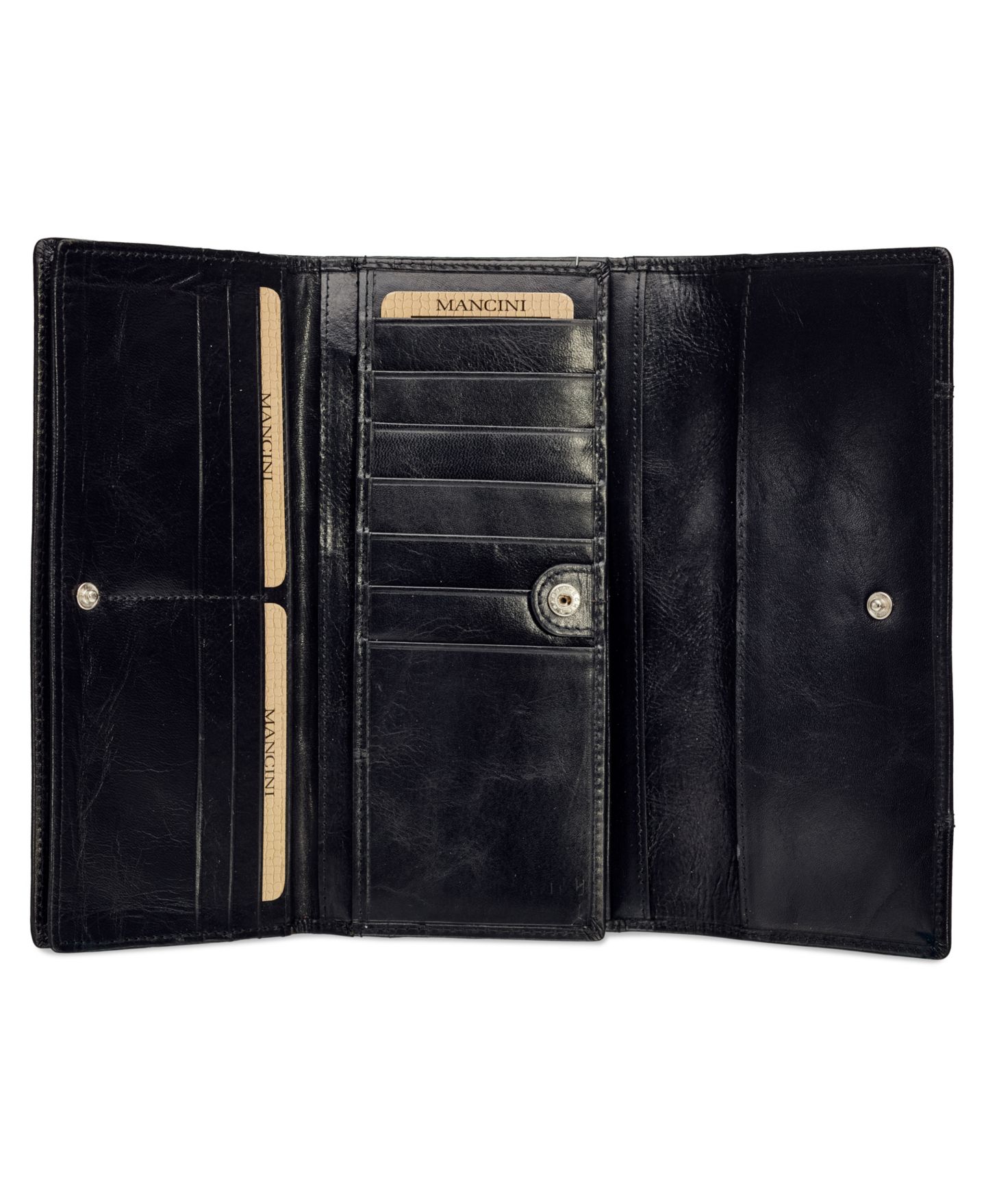 Женский кошелёк Mancini Casablanca Collection RFID Secure Ladies Trifold Wing Wallet, цвет: Чёрный — фото 3