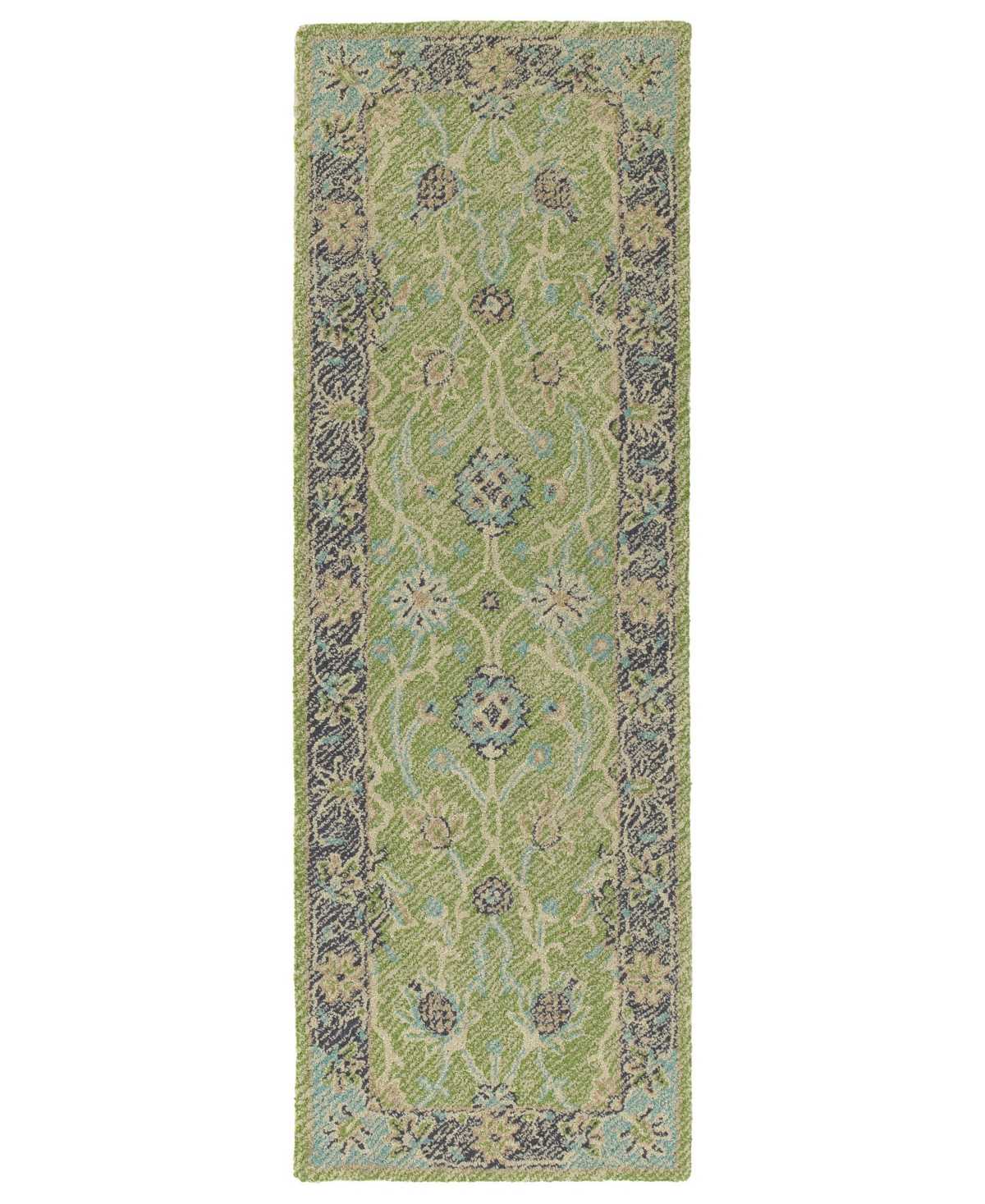 Kaleen Weathered WTR08-96 Lime Green 3' x 10' Runner Rug - Lime Green