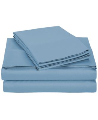 Universal Home Fashions - University 4 pc Blue Solid Twin XL Sheet Set