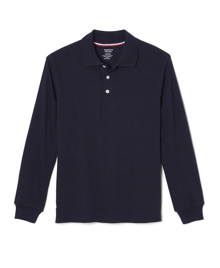 French Toast Little Boys Long Sleeve Interlock Polo Shirt - Macy's