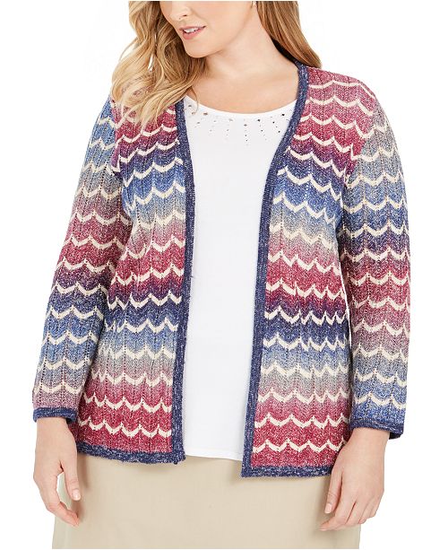 Alfred Dunner Plus Size Autumn Harvest Layered Look Chevron