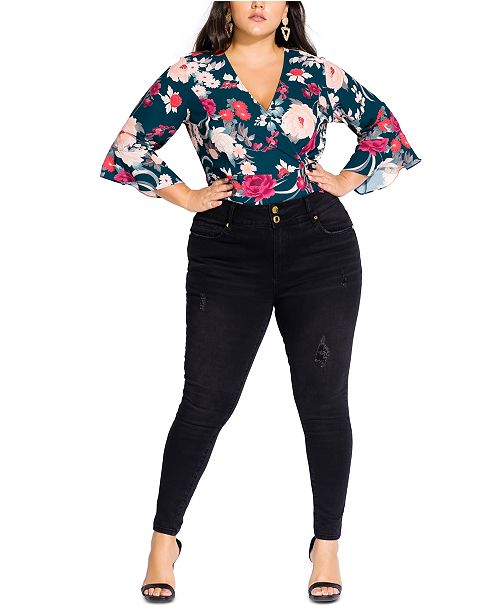City Chic Trendy Plus Size Asha Rocker Skinny Jeans Reviews