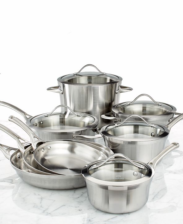 Calphalon Contemporary Stainless Steel 13Pc. Cookware Set & Reviews Cookware Kitchen Macy's