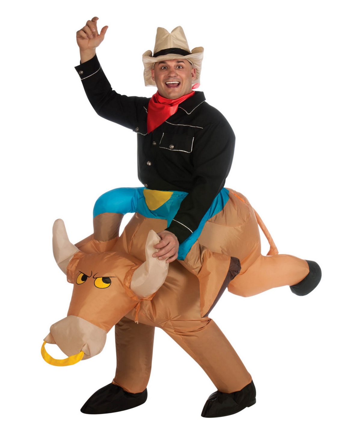 BuySeason Men's Infl Bull Rider Costume - Black