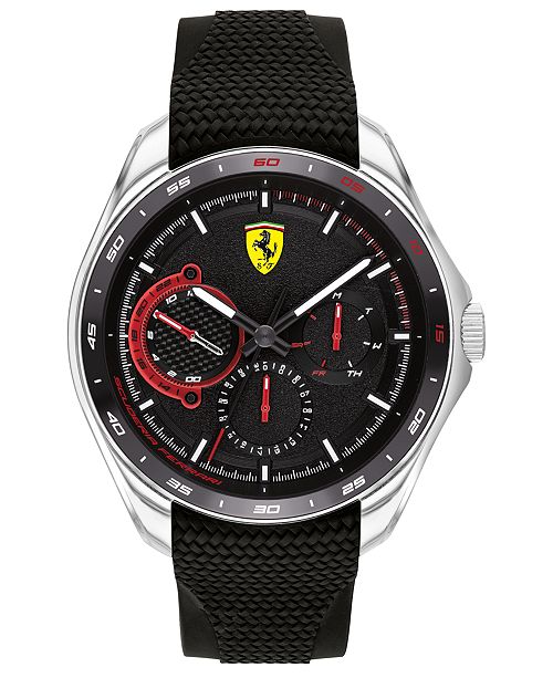 Ferrari Men S Speedracer Black Silicone Strap Watch 44mm Reviews All Fine Jewelry Jewelry Watches Macy S
