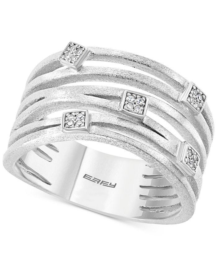 EFFY Collection - Diamond Multi-Row Statement Ring (1/20 ct. t.w.) in Sterling Silver