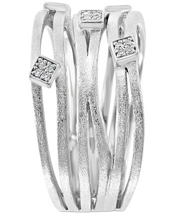 EFFY Collection - Diamond Multi-Row Statement Ring (1/20 ct. t.w.) in Sterling Silver