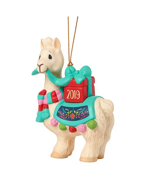 Ne'Qwa Precious Moments I Llove You Llots Llama With Present 2019 Dated Christmas Ornament ...