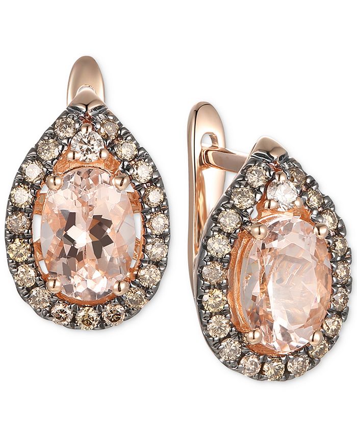 Peach morganite shop earrings