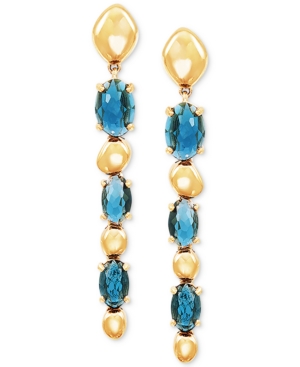 image of London Blue Topaz Drop Earrings (2-1/2 ct. t.w.) in 14k Gold