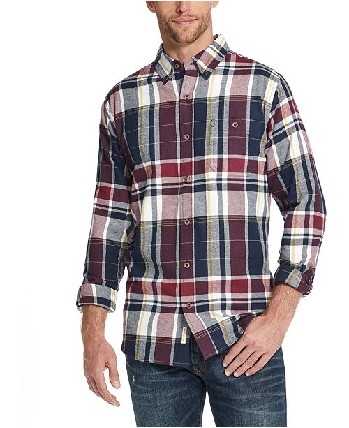Weatherproof Vintage Men S Exploded Flannel Plaid Shirt