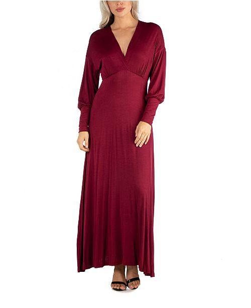 24seven Comfort Apparel Women S Formal Long Sleeve Maxi Dress