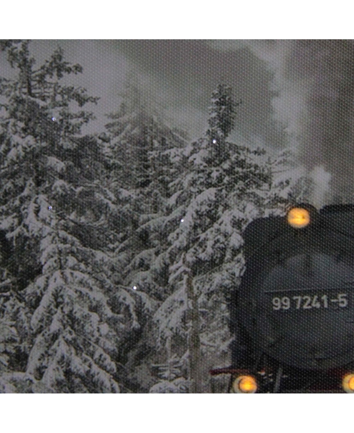 Northlight Large Fiber Optic And Led Lighted Winter Woods With Train Canvas Wall Art, 15.75" X 23.5" In White