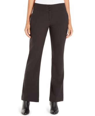 Alfani Women's High Rise Tummy Slimming Trouser Pants Brown Size 4