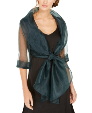Shop Adrianna Papell Organza Wrap Jacket In Champagne