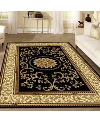 CLOSEOUT! 1419/1322/BLACK Navelli Black 7'9" x 9'6" Area Rug