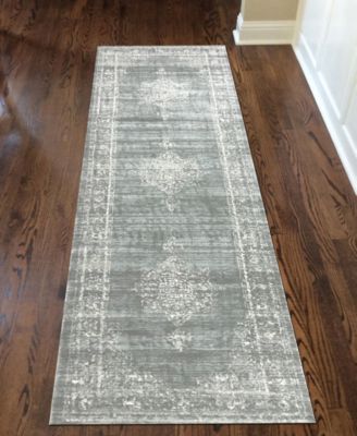 CLOSEOUT! 3563/0053/GREEN Cantu Green 2'2" x 7'7" Runner Rug