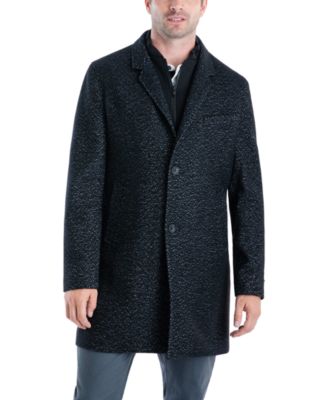 wool blend zip hoodie coat michael kors