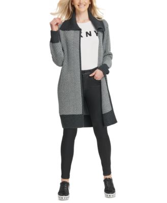 DKNY - Colorblocked Open-Front Cardigan