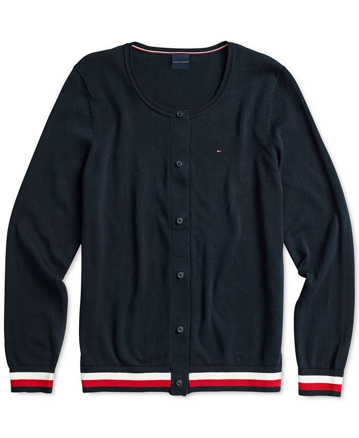 ramme Bunke af software Tommy Hilfiger Women's Marilyn Tipped Cotton Cardigan Sweater - Macy's